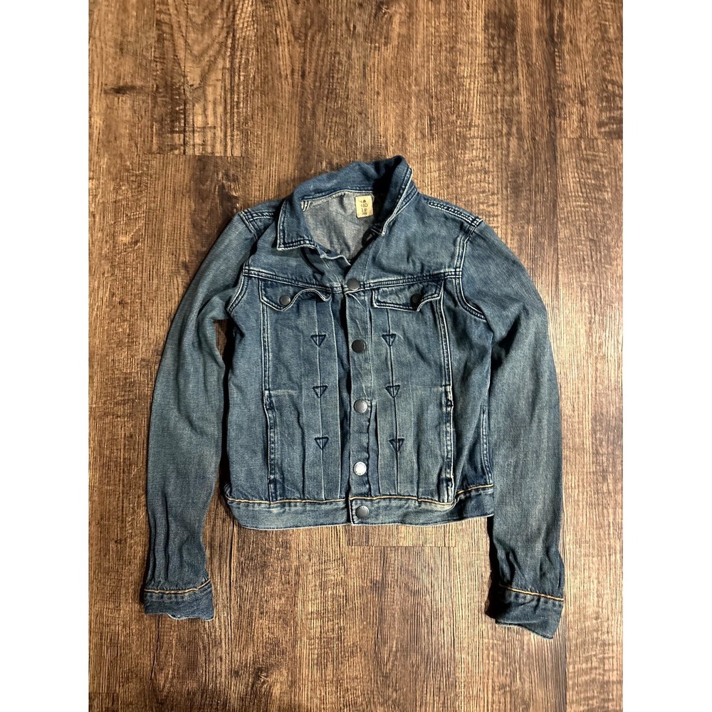 Volcom Union Jacket Womens 8 Blue Denim Stretch Snap Front Outdoor Classic - Picture 10 of 14